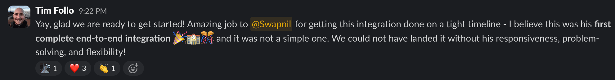 Testimonial from Tim Follo